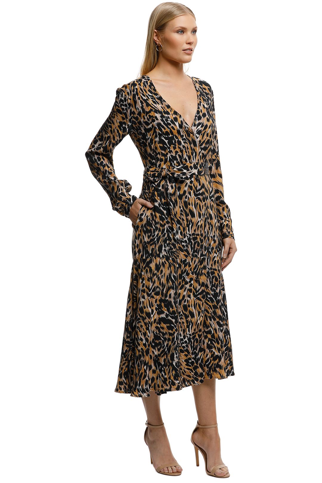MNG-Leopard-Midi-Dress-Brown-Side