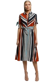 MNG-Mixed Striped Dress-Stripes-Front