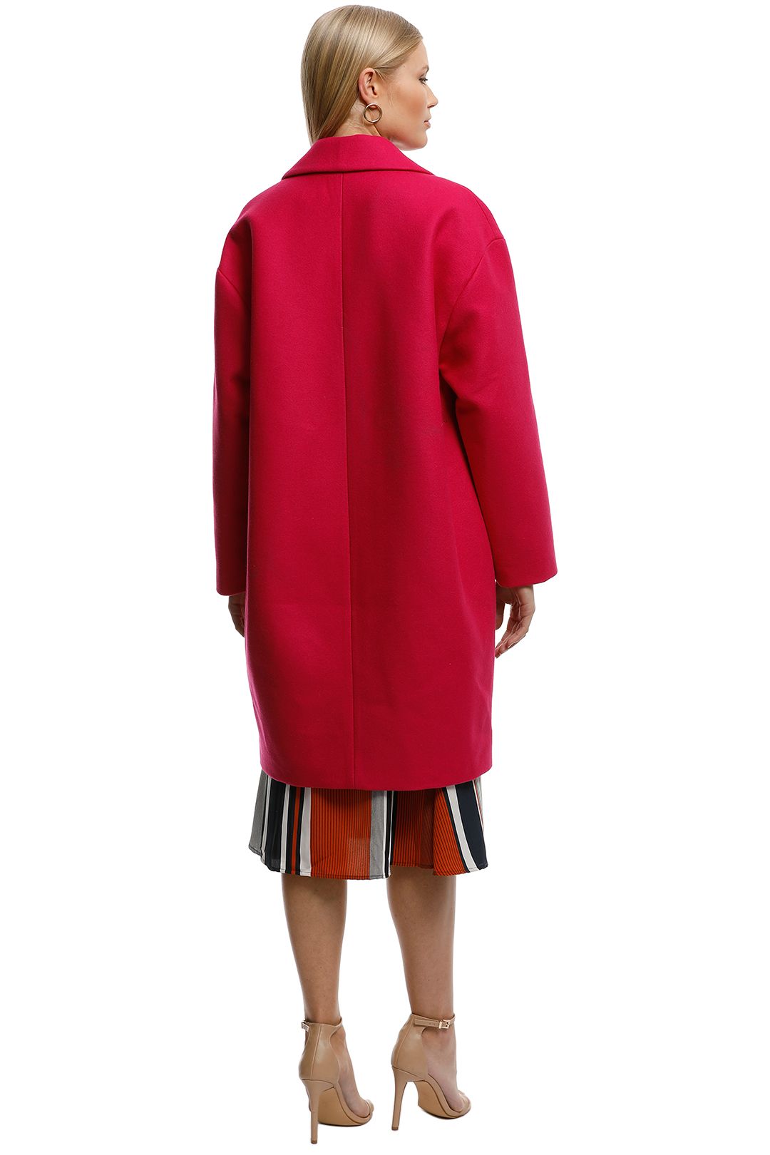 MNG-Unstructured-Wool-Blend-Coat-Fuchsia-Back