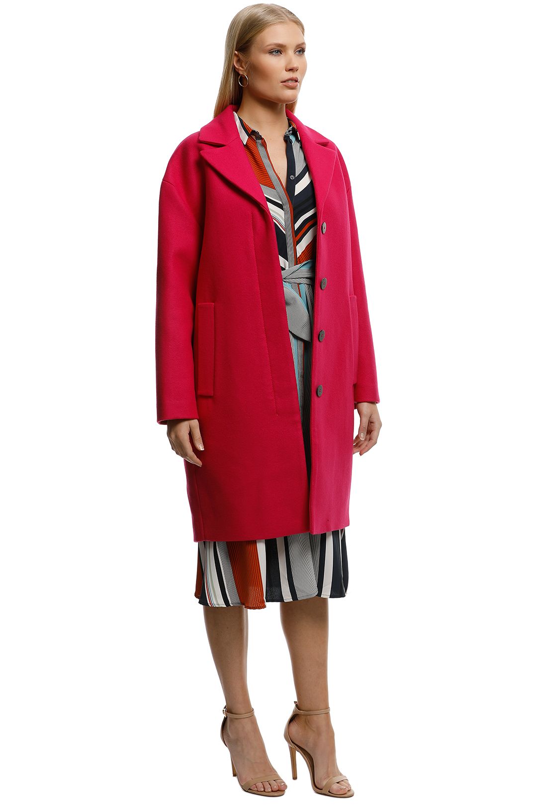 MNG-Unstructured-Wool-Blend-Coat-Fuchsia-Side