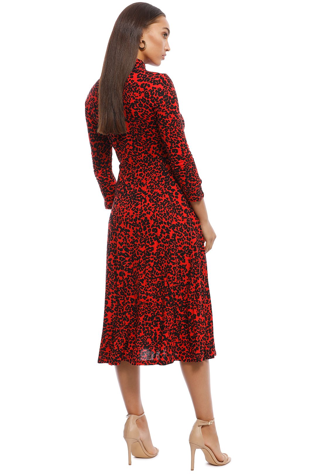 MNG - Moncho Animal Print Dress - Red - Back