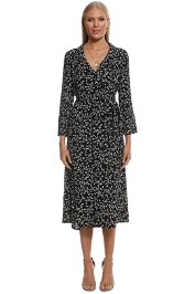 MNG - Rina Floral Print Dress - Black and White - Front