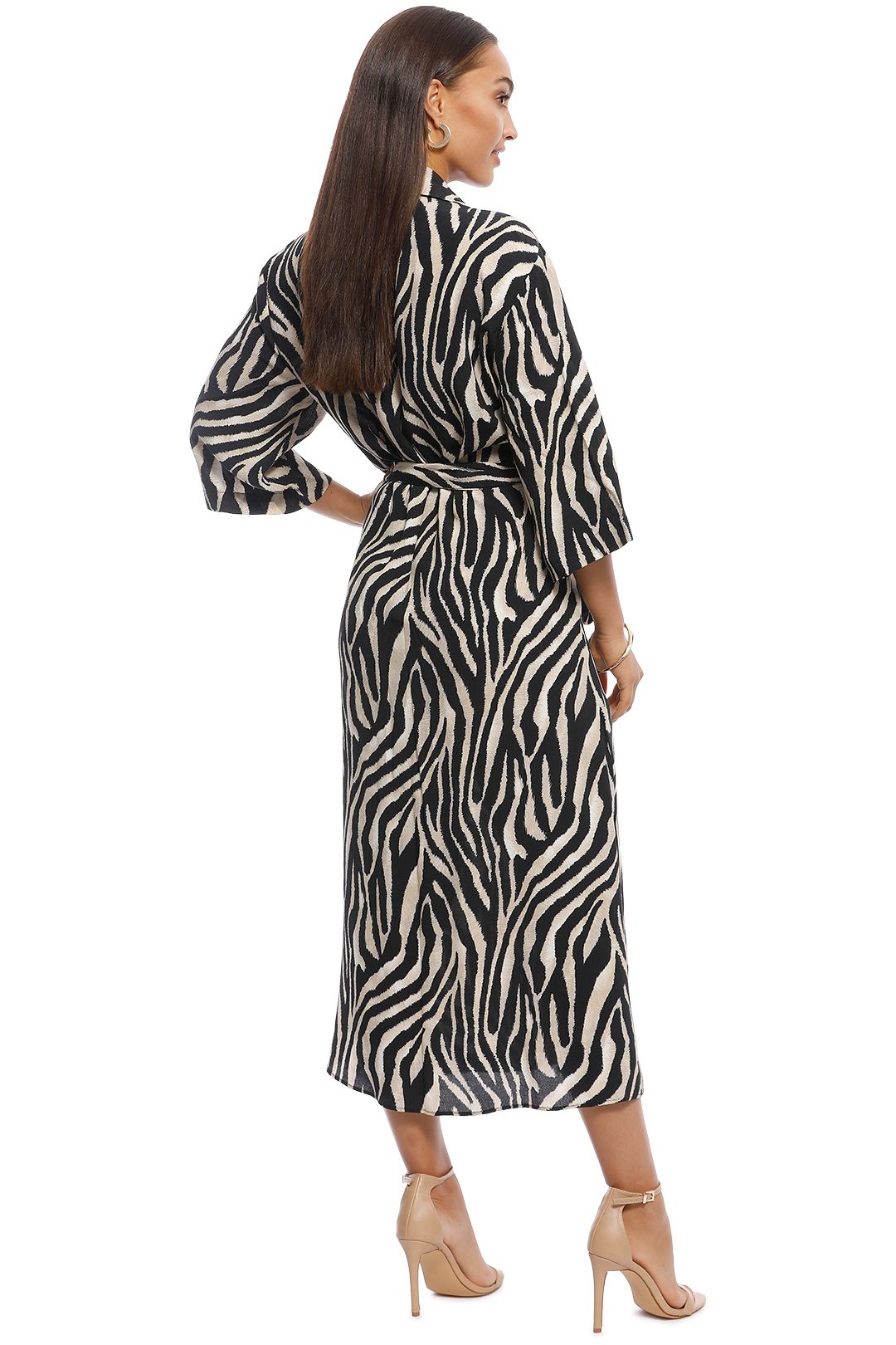 MNG - Zebra Animal Print Shirt Dress - Back