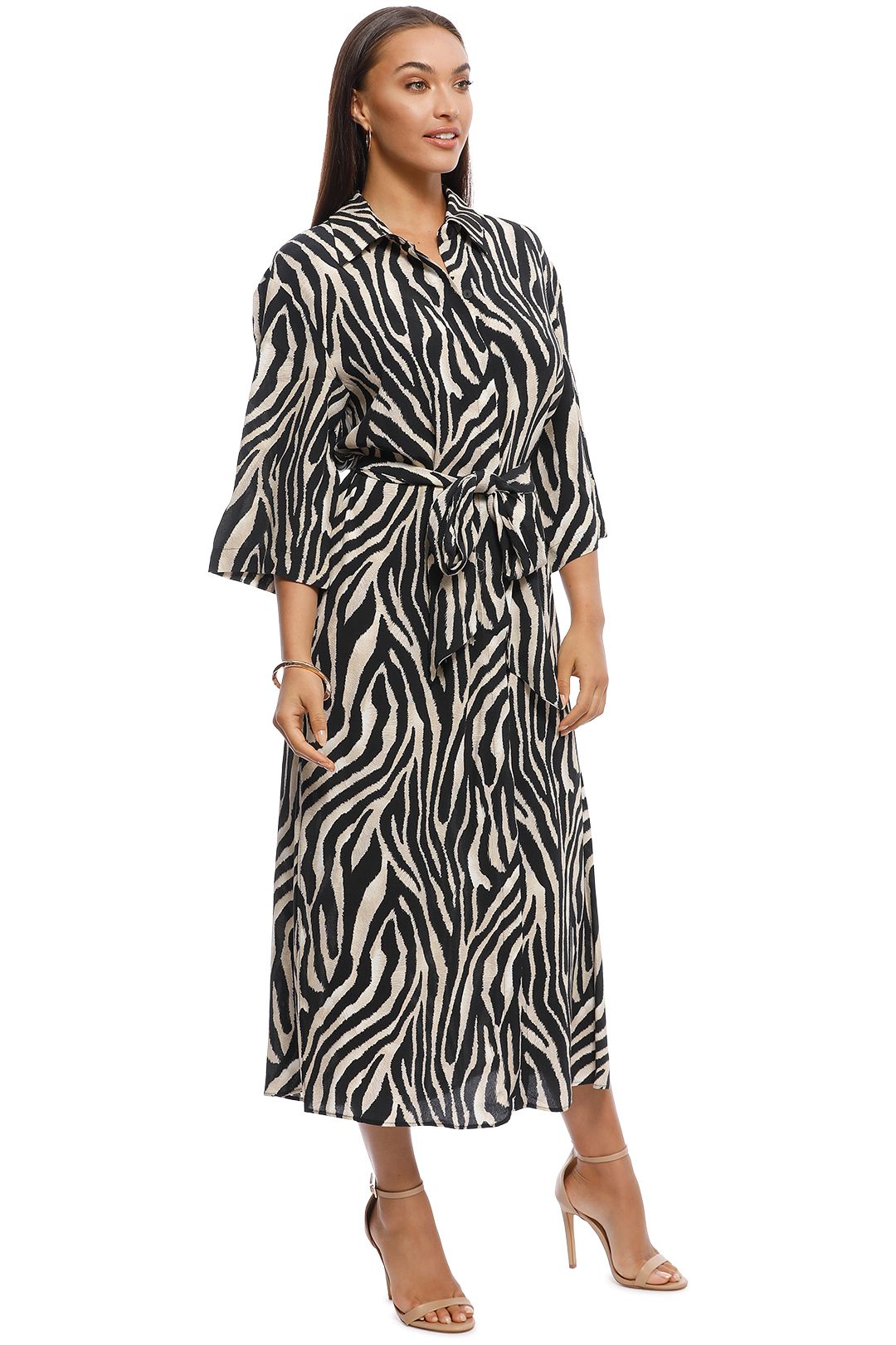 MNG - Zebra Animal Print Shirt Dress - Side