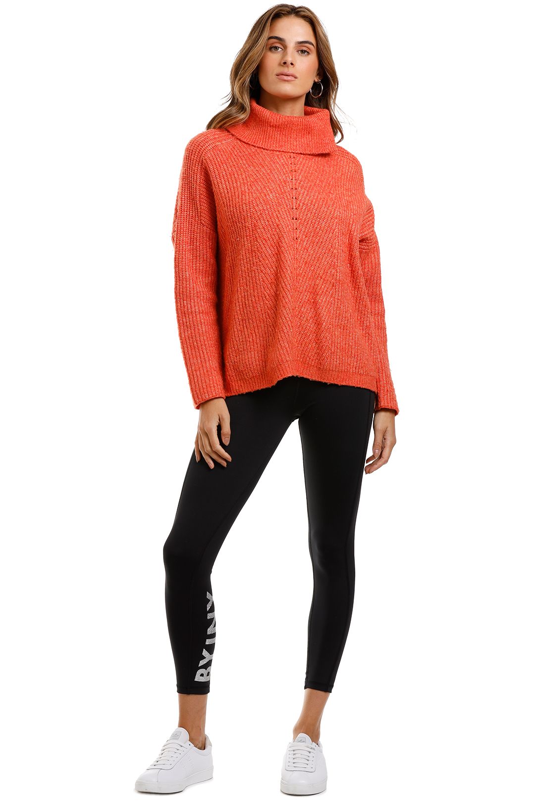 Cowl Neck Sweater in Burnt Orange by MNG for Hire GlamCorner