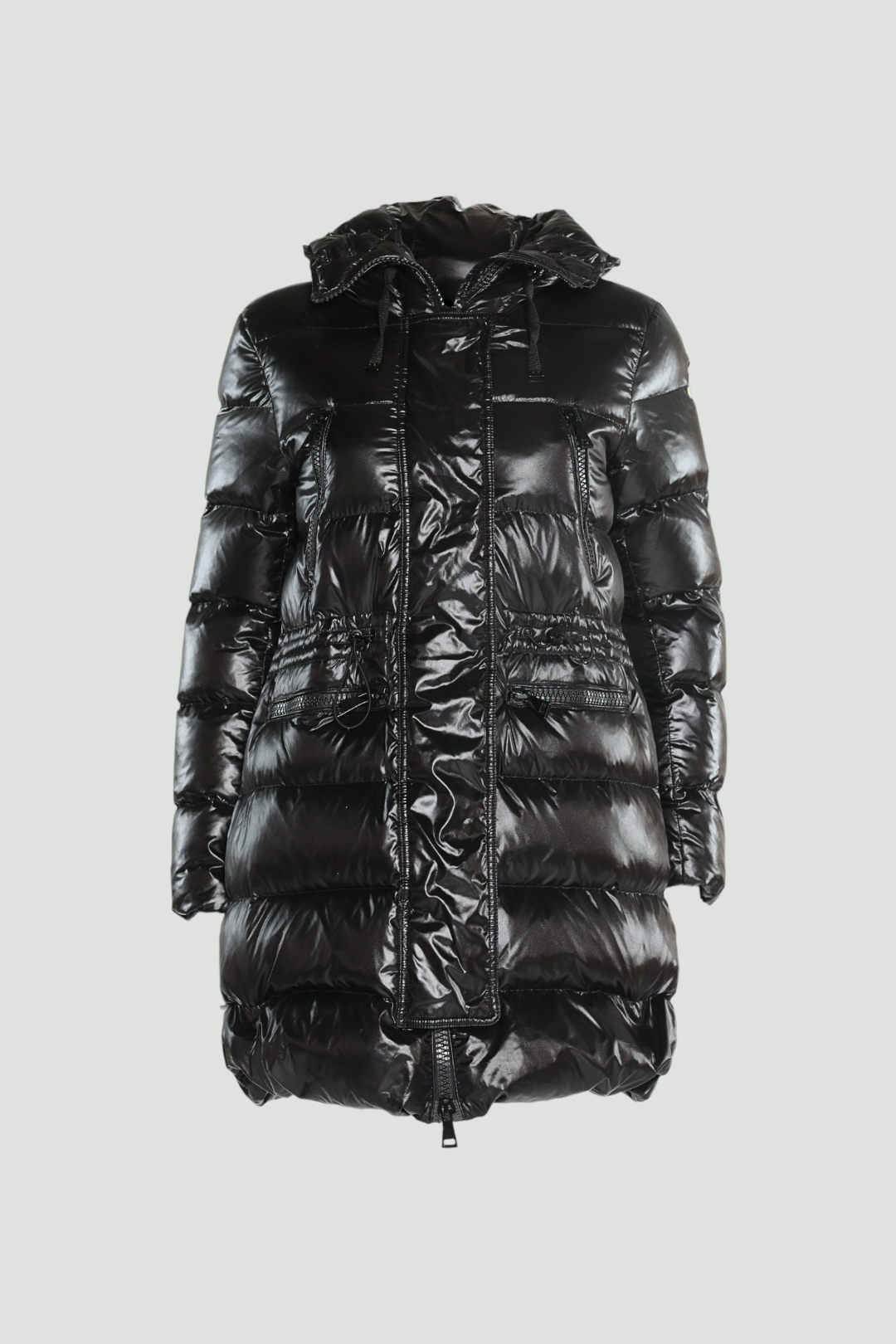 Moncler black shiny coat online