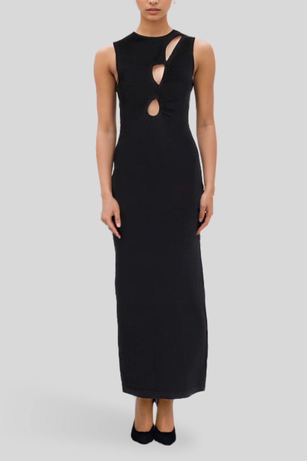 Monique Black Knit Midi Dress