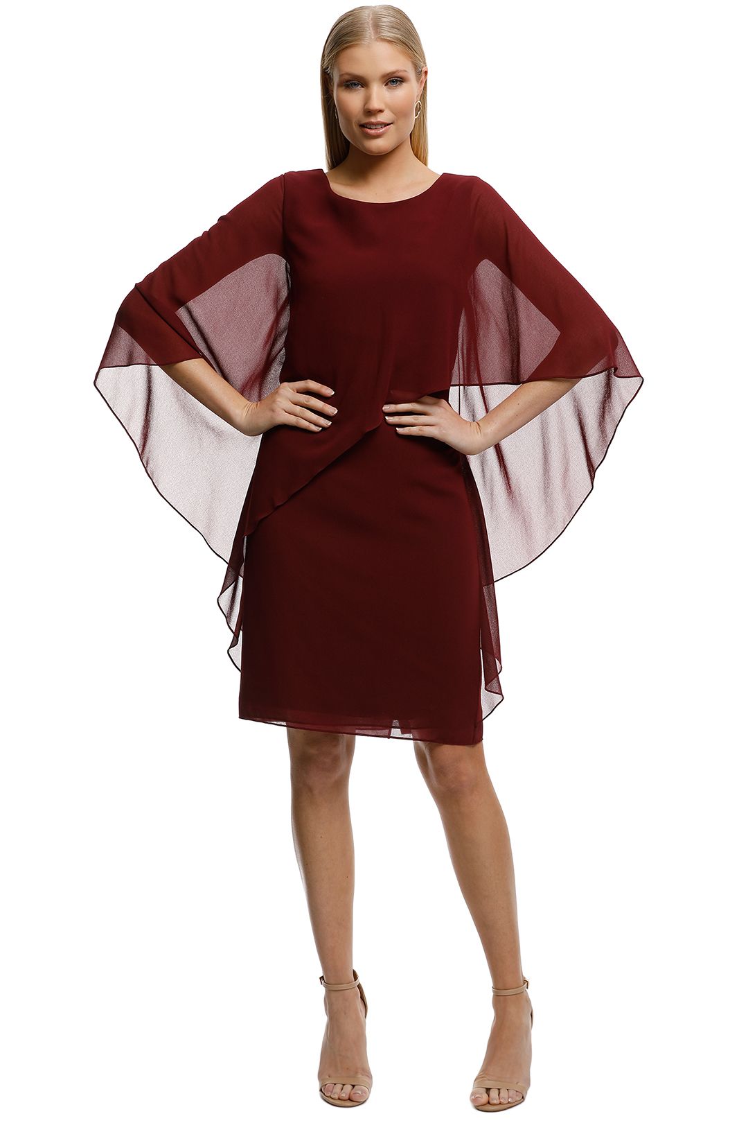 Ciana Cocktail Dress Wine by Montique for Hire