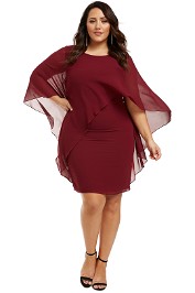 Montique-Ciana Cocktail Dress Wine-Wine-Front