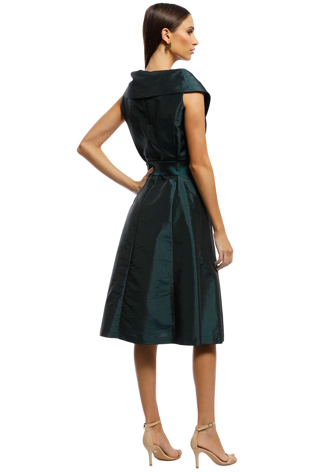 Montique - Valini Tafetta Dress - Emerald - Back
