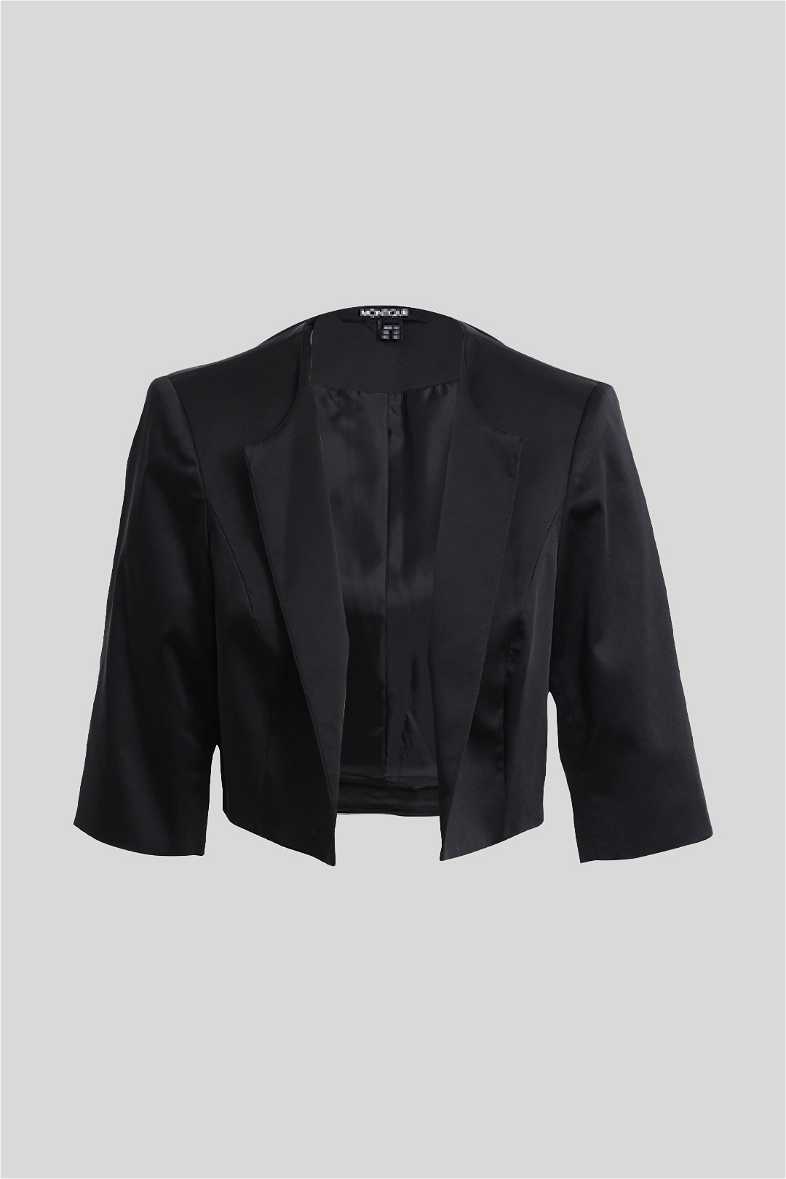 Crop Top Black Cropped Jackets For Weddings Rockie Black PU Pebbled Cropped Jacket Beginning Boutique US