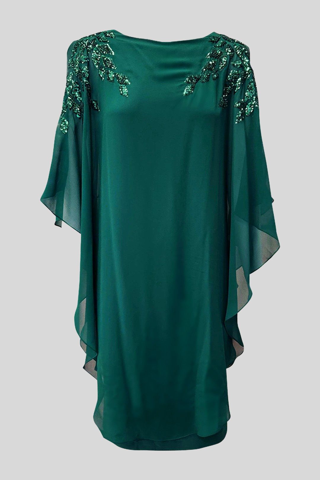 Buy Celine Emerald Chiffon Overlay Dress Montique GlamCorner