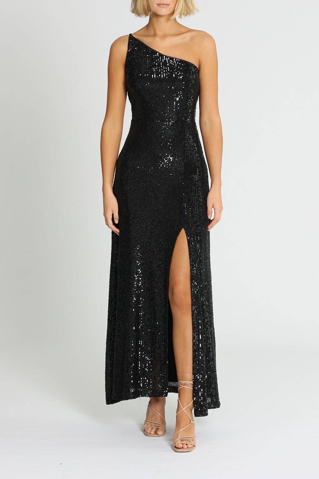 Montique Elle Sequin Black Gown Black