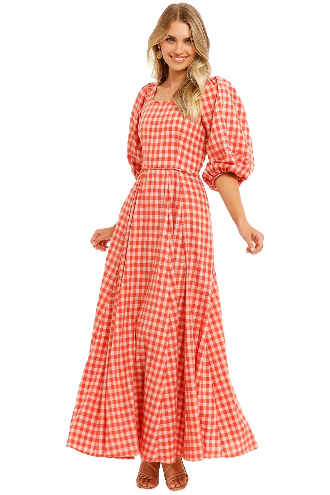 ワンピース Amelia check long dress AM1919 ワンピース Amelia check long dress AM1919 Hire Amelia Dress in