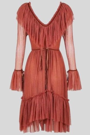 Buy Clementine Boho Lace Dress in Rust Morrison GlamCorner