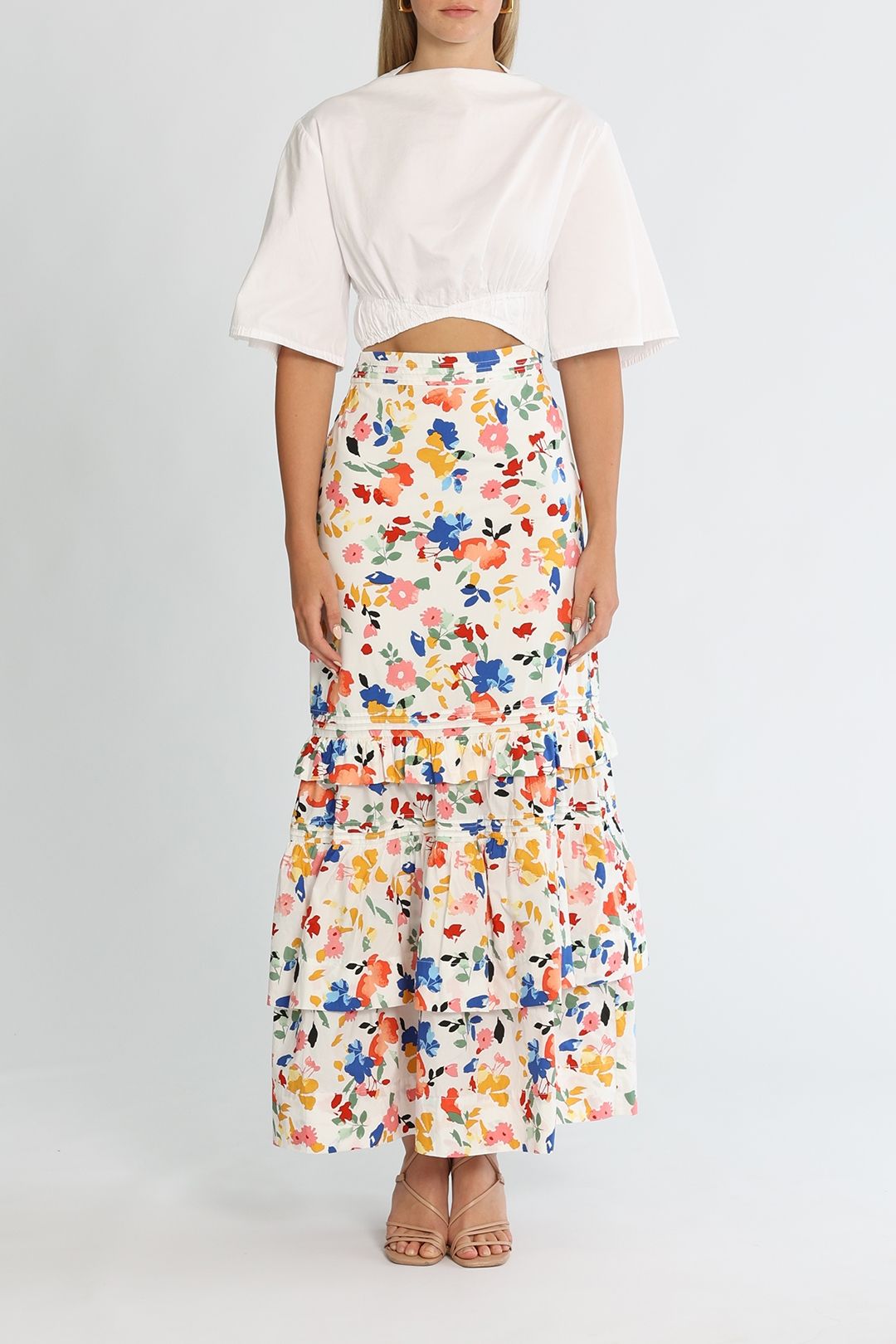 Glamorous floral maxi skirt top