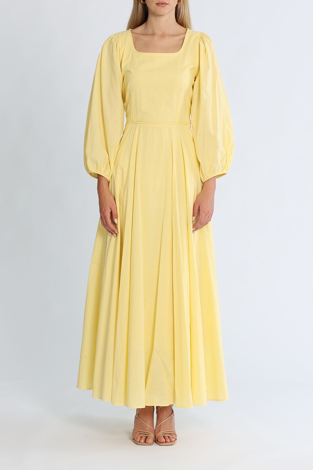 Yellow long sleeve maxi dress cheap