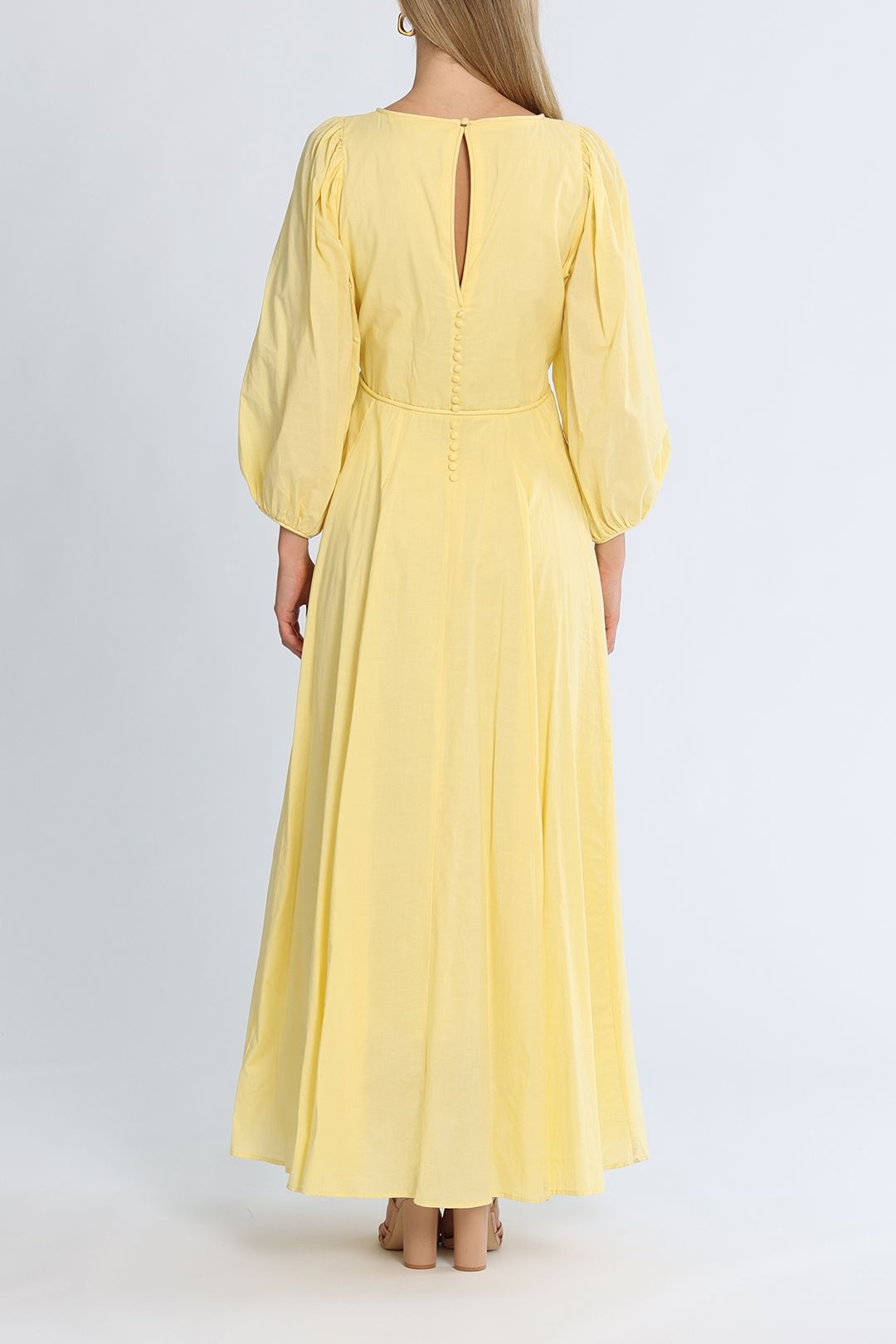 Hire Emilia Long Sleeve Maxi Dress Lemon Morrison GlamCorner