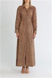 Morrison Imani Long Sleeve Maxi Dress Print Collared