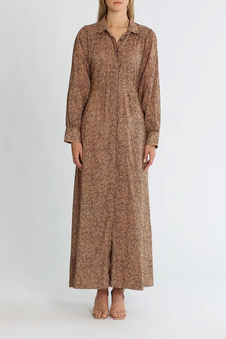 Morrison Imani Long Sleeve Maxi Dress Print Collared
