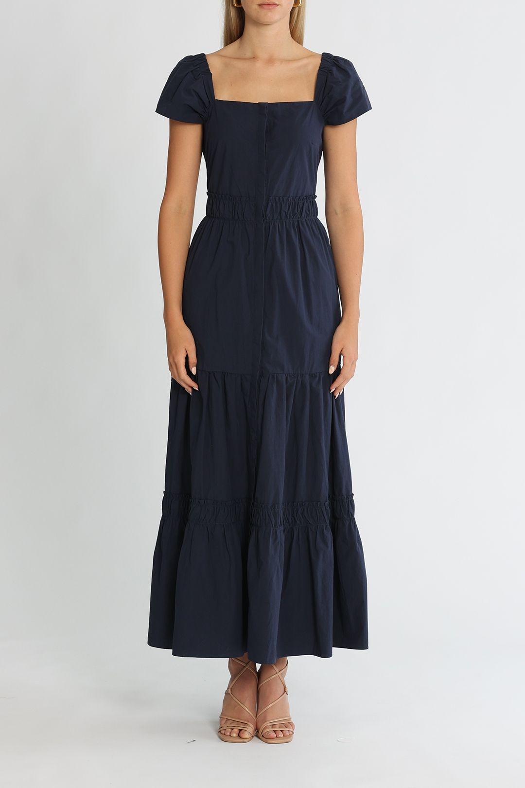 Navy short sleeve maxi dress deals