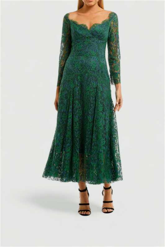 green emerald velvet dress MOSS & SPY main image 1