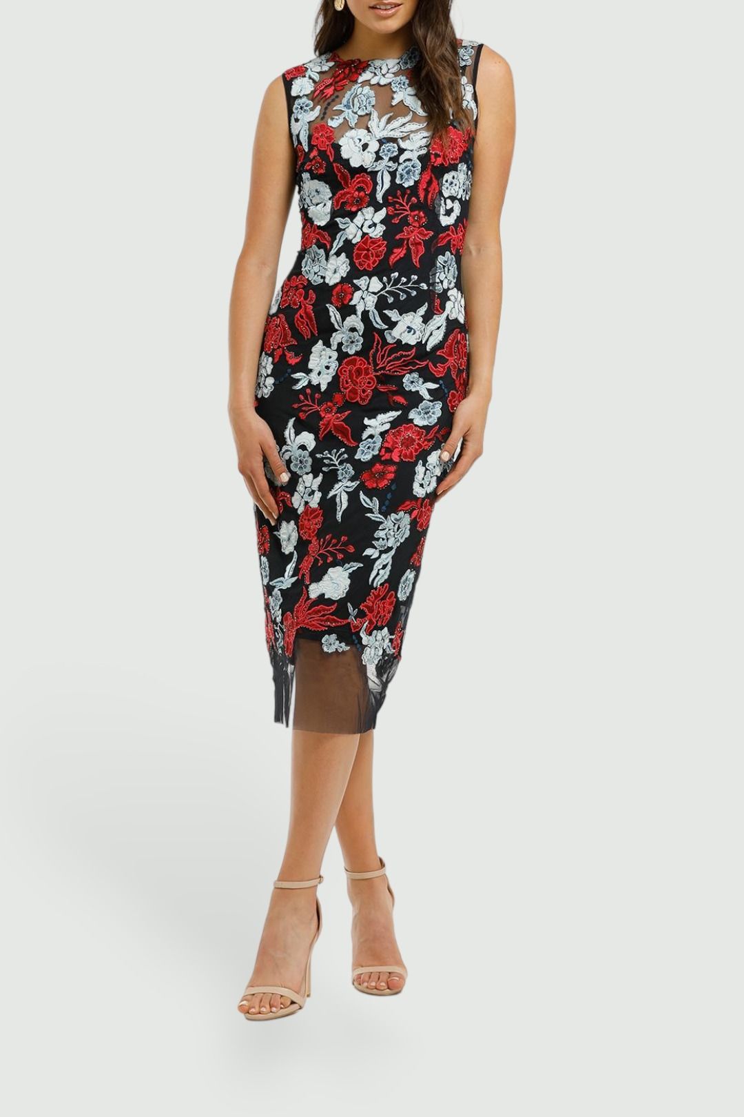 Moss-and-Spy-Primrose-Shift-Dress-Navy-and-Red-Front