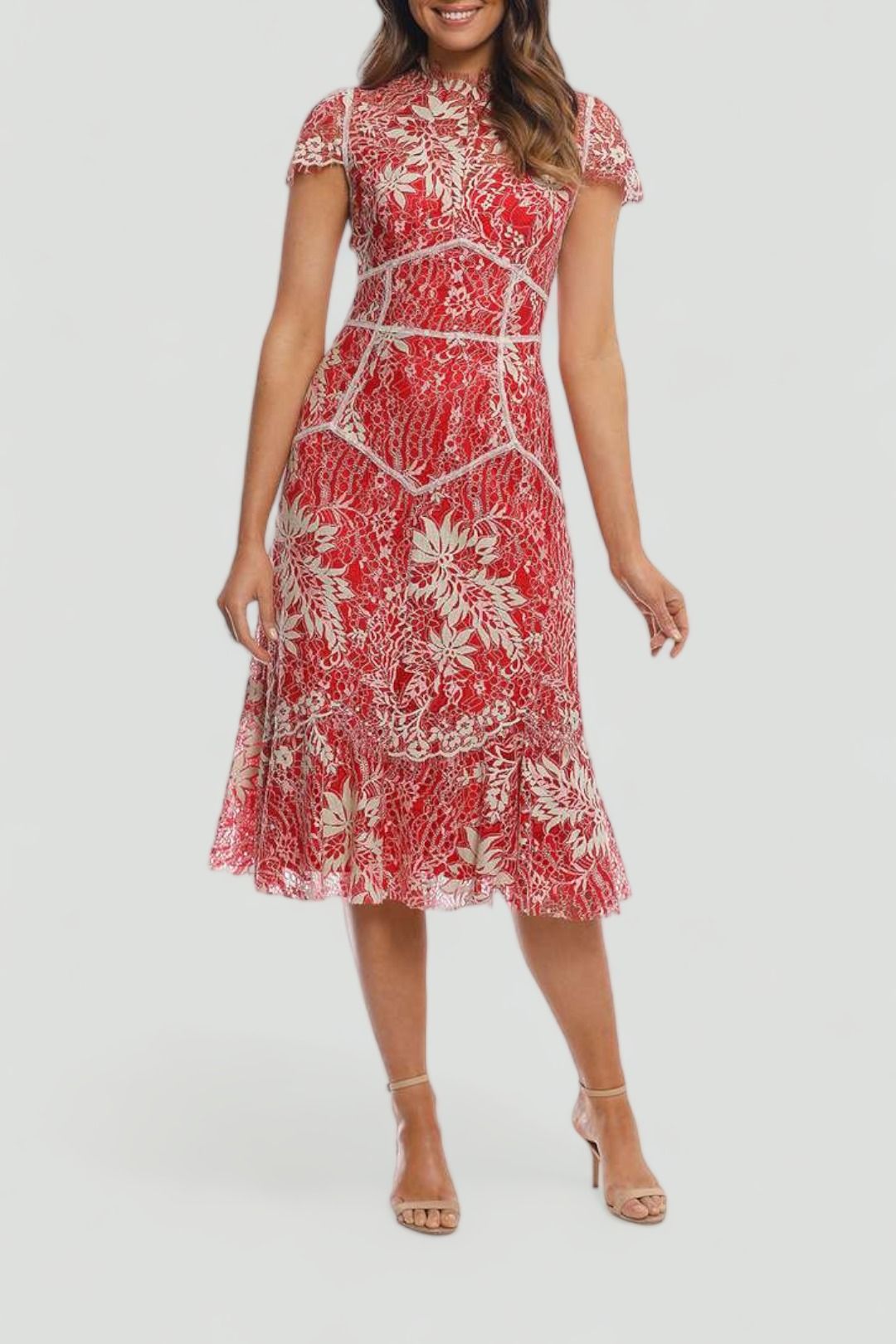 Thurley vasette store lace midi dress