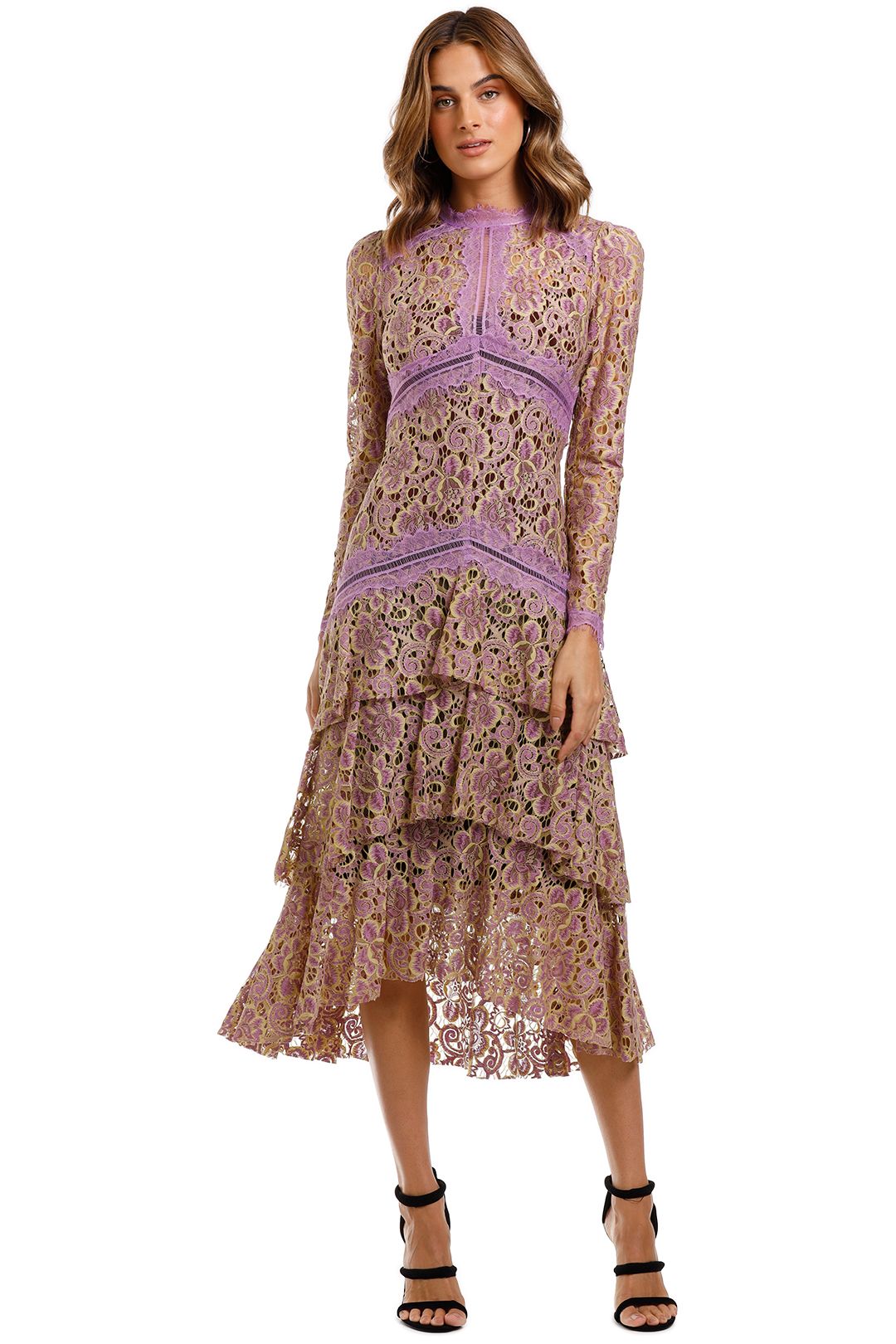 Moss and Spy Amber Tiered Dress Rose tiered