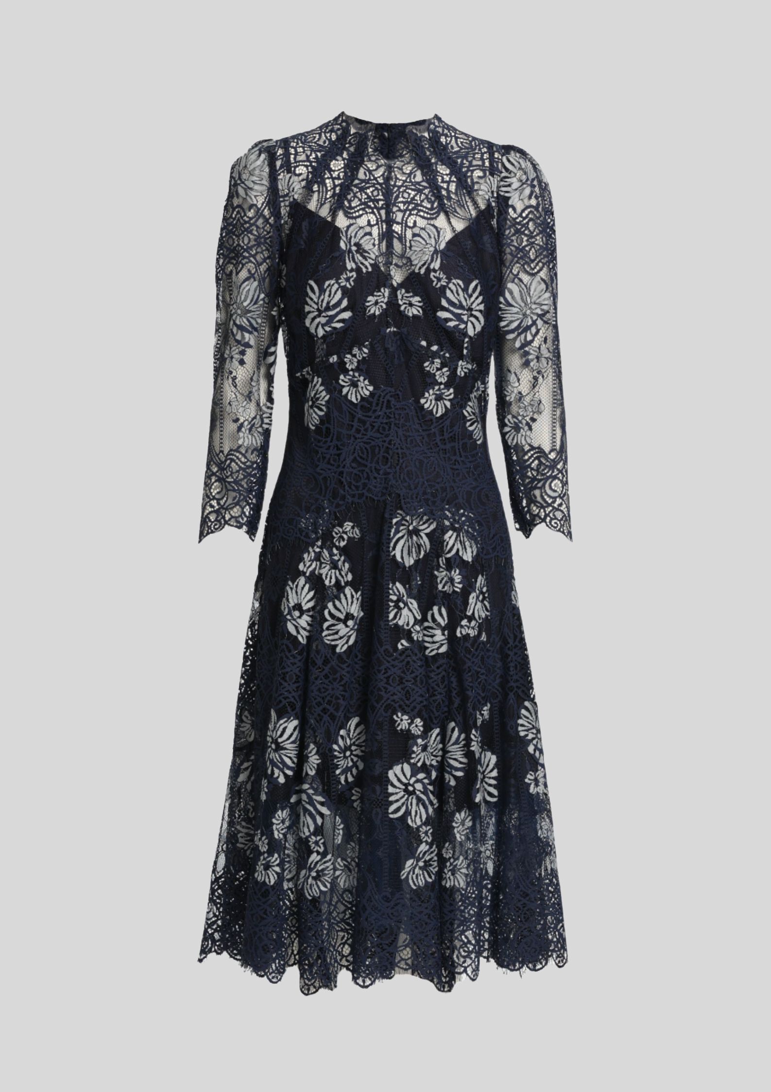 MURRAL ♡ Framed flower lace dress (Navy) Framed flower lace dress (Navy)