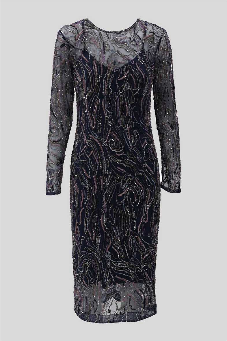 Long Sleeve Lace Dress Black Iris