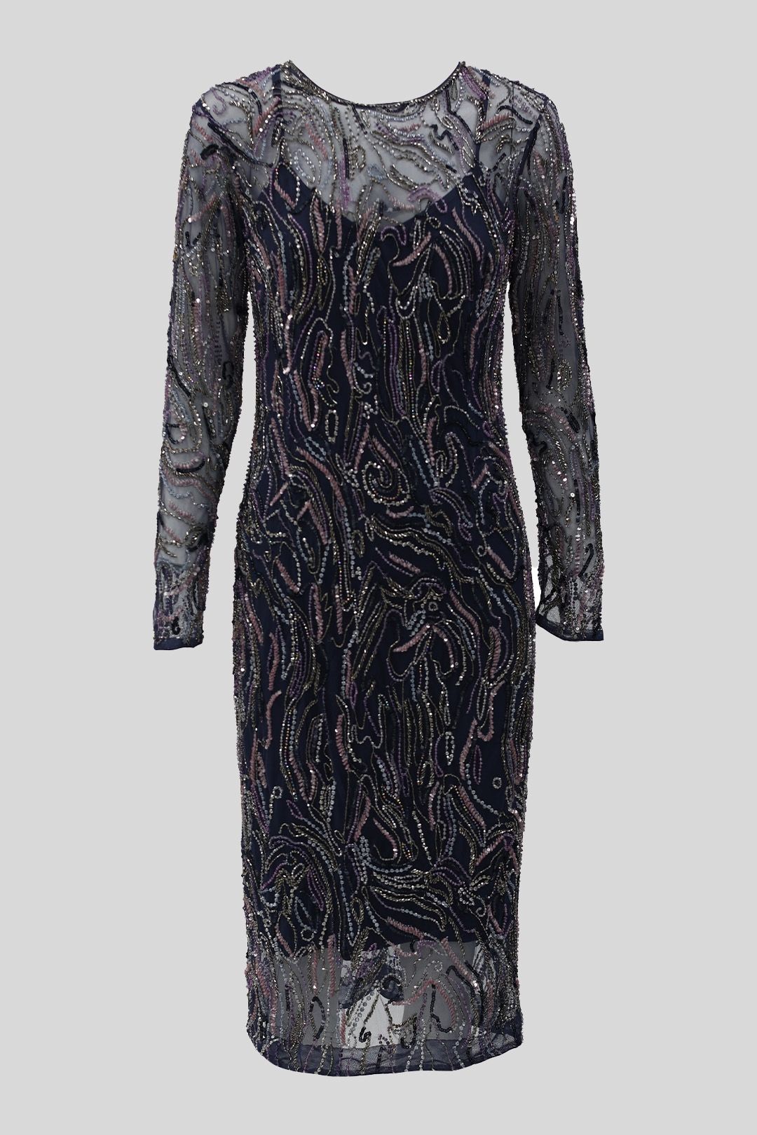 Moss and Spy - Iris Shift Dress - Lavender Gunmetal