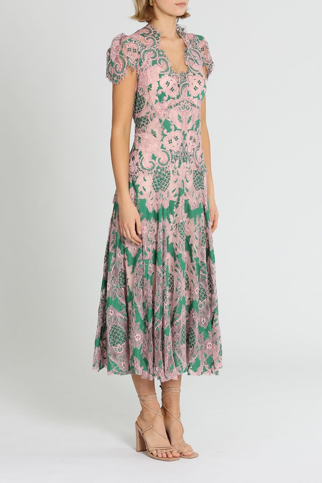 Moss And Spy Sienna Cap Sleeve Dress Lace