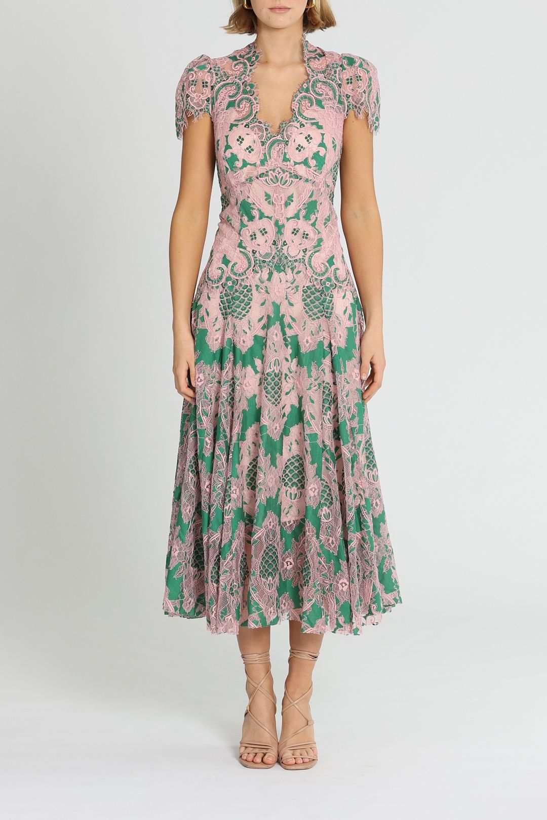 Hire Sienna Cap Sleeve Dress Moss And Spy GlamCorner