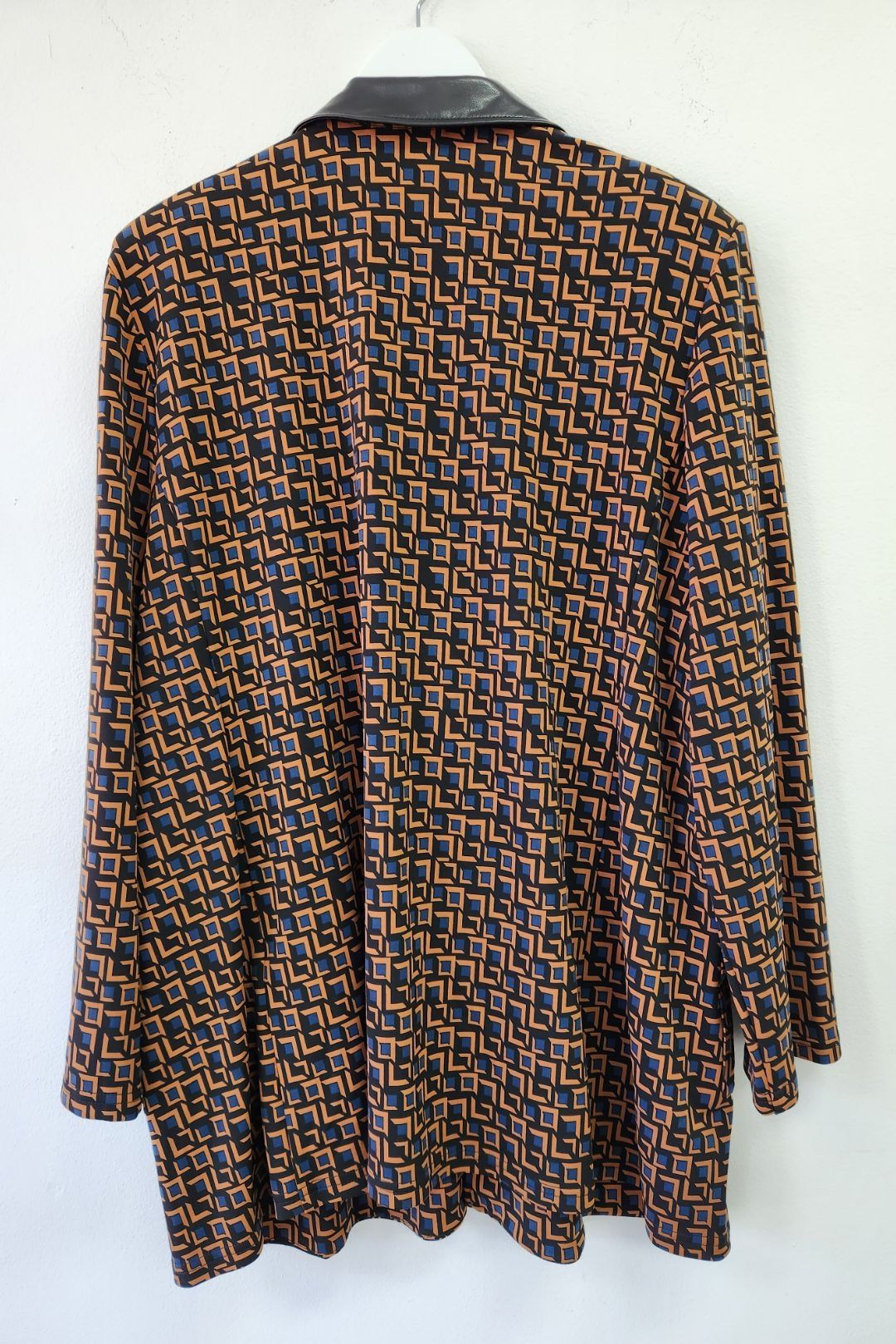 Buy Multi Geometric Print Faux Leather Trim Blazer Joseph
