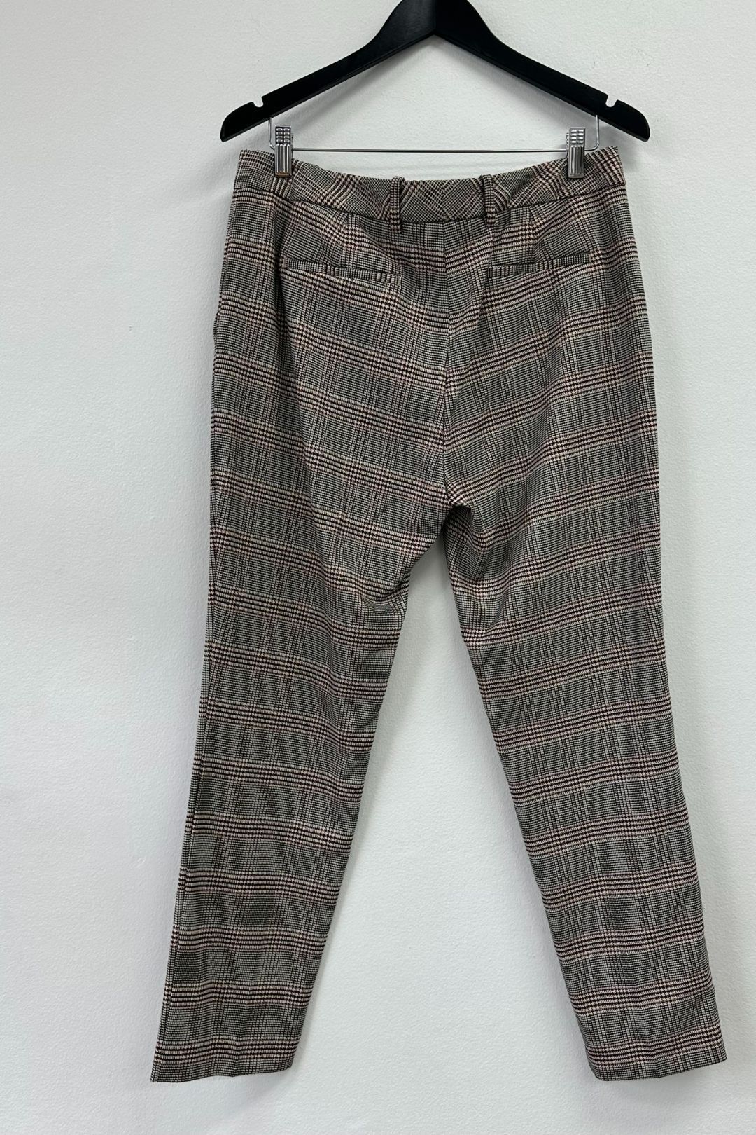Navy and Rust Check Slim Fit Trousers