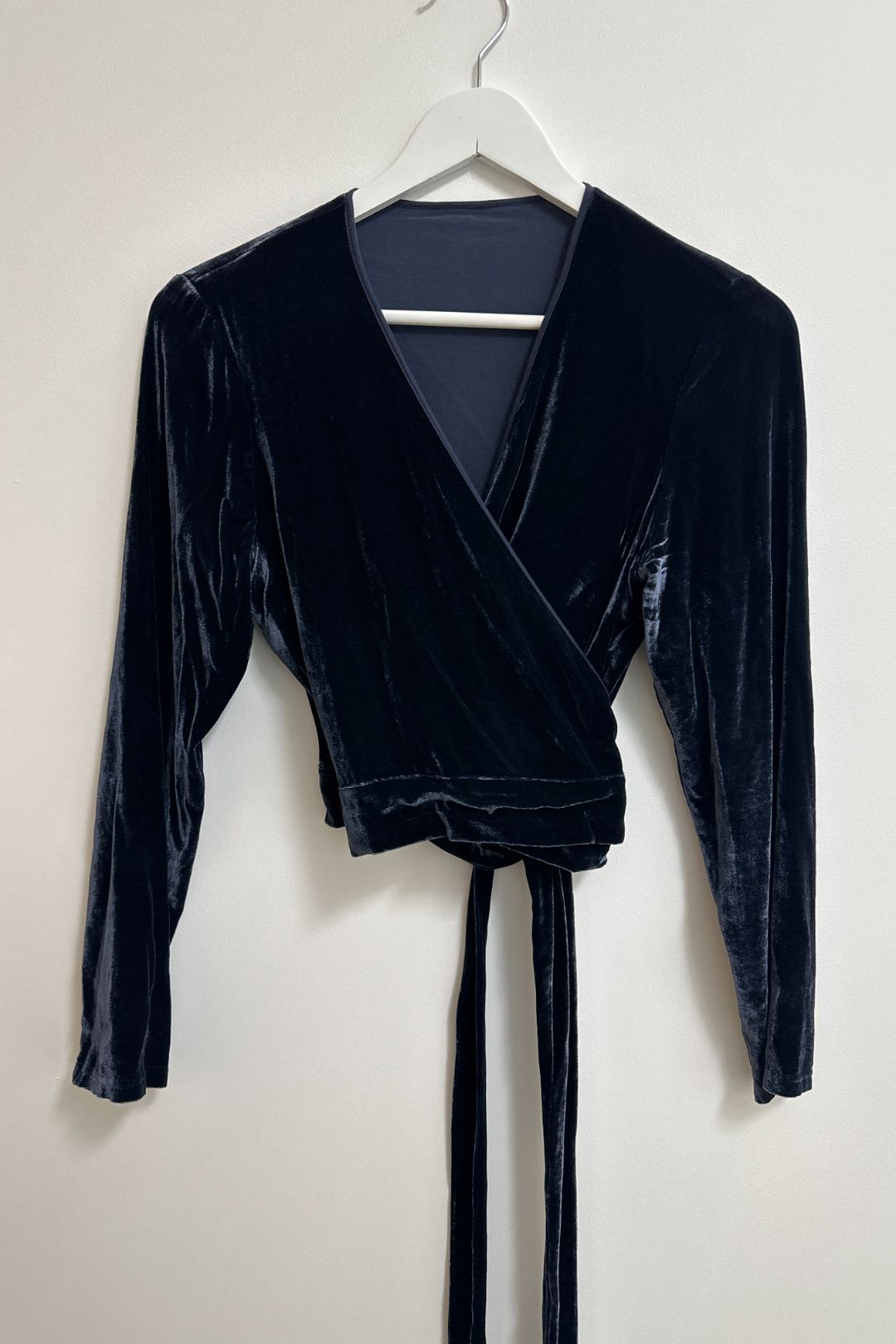Metalicus Navy Velvet Ballet Wrap Jacket