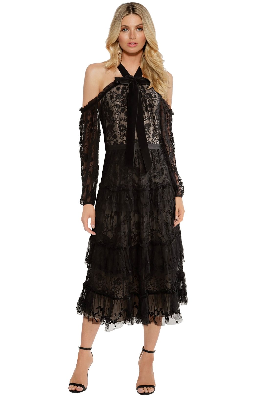 Needle & Thread - Primrose Dress - Black Lace - Front
