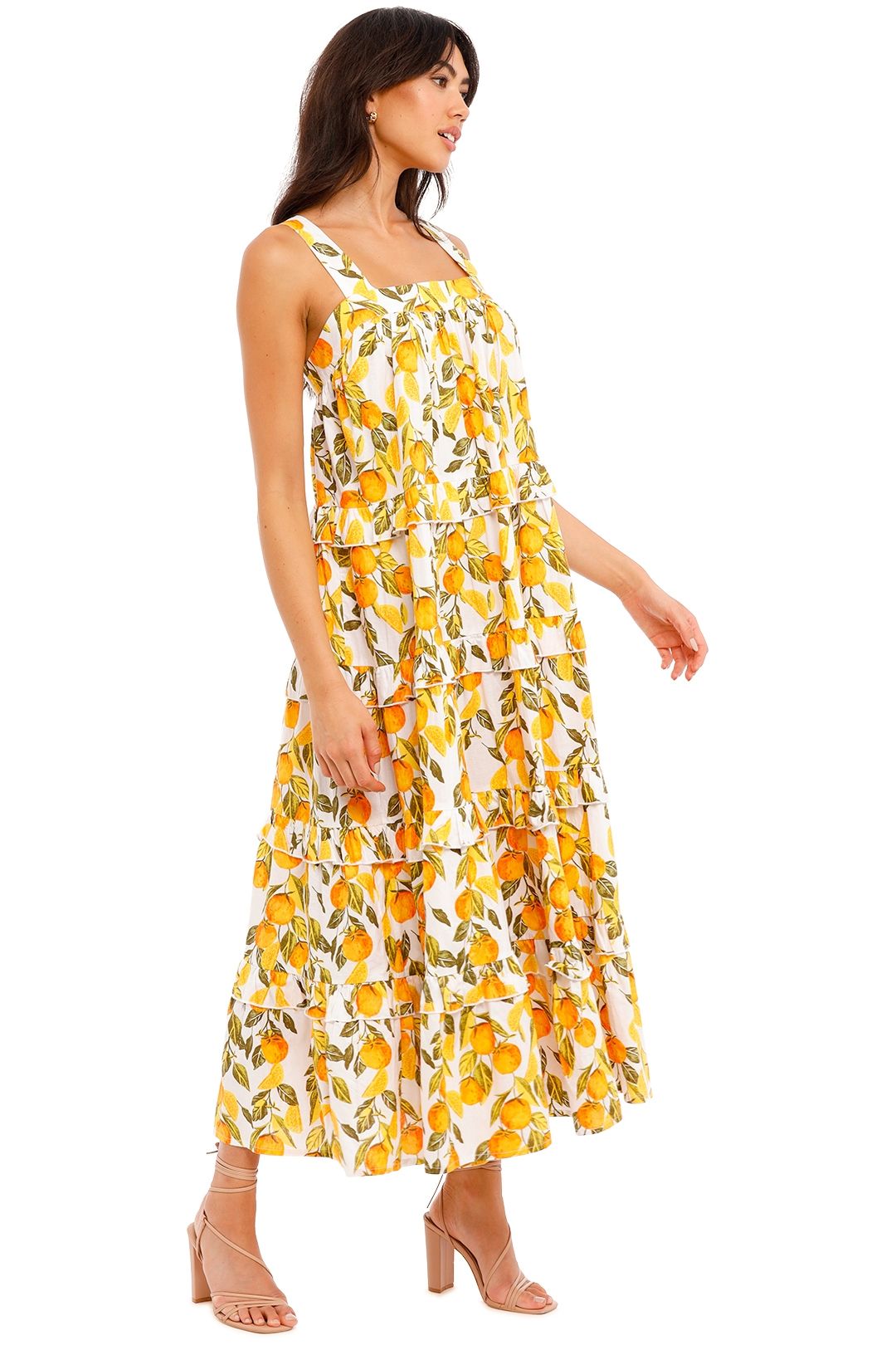 Never Fully Dressed Orange Grove Scallop Dress tiered