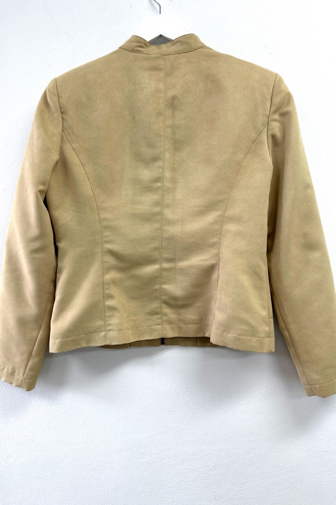 Buy Tan Faux Suede Collarless Jacket Next GlamCorner