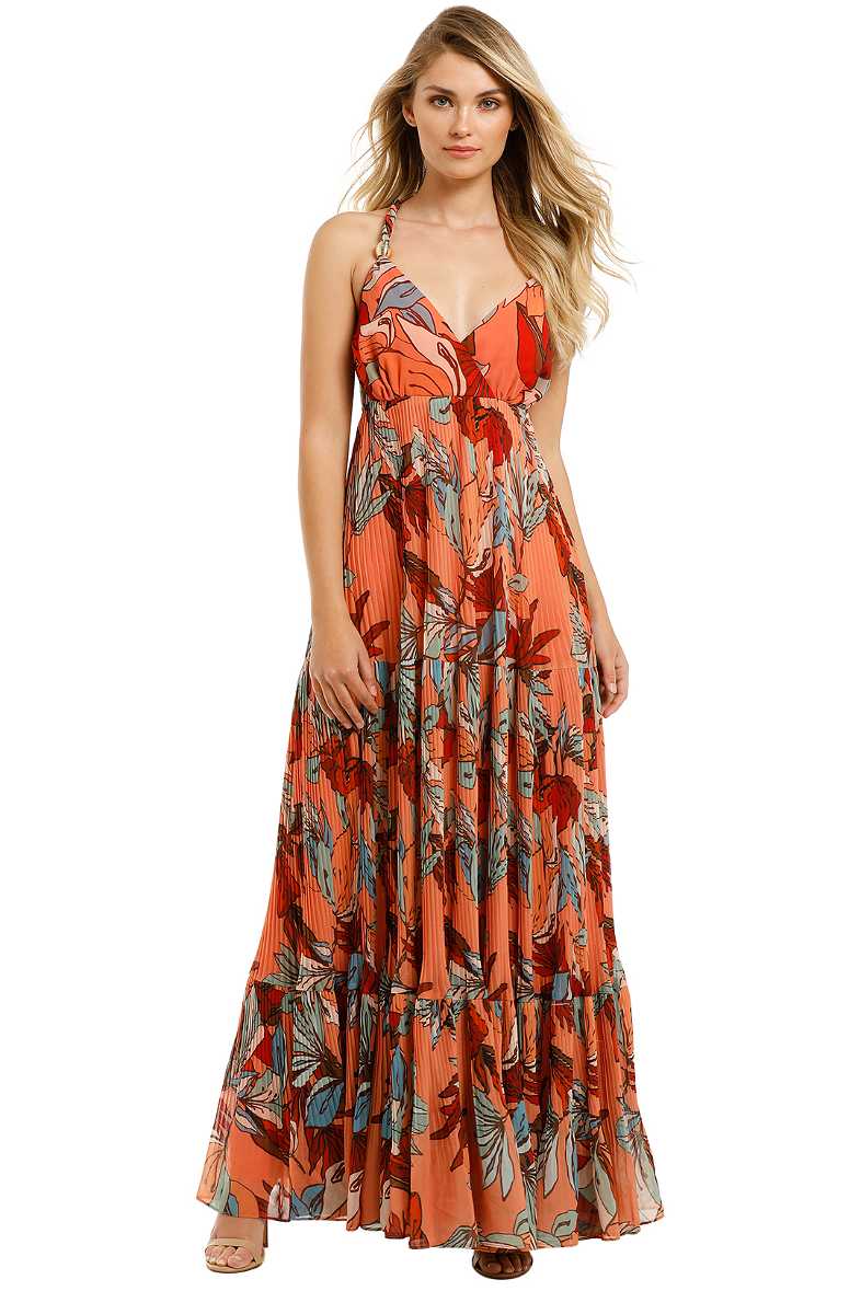 Fallen Dress in Ivory with Jade Floral by Keepsake the Label for Rent