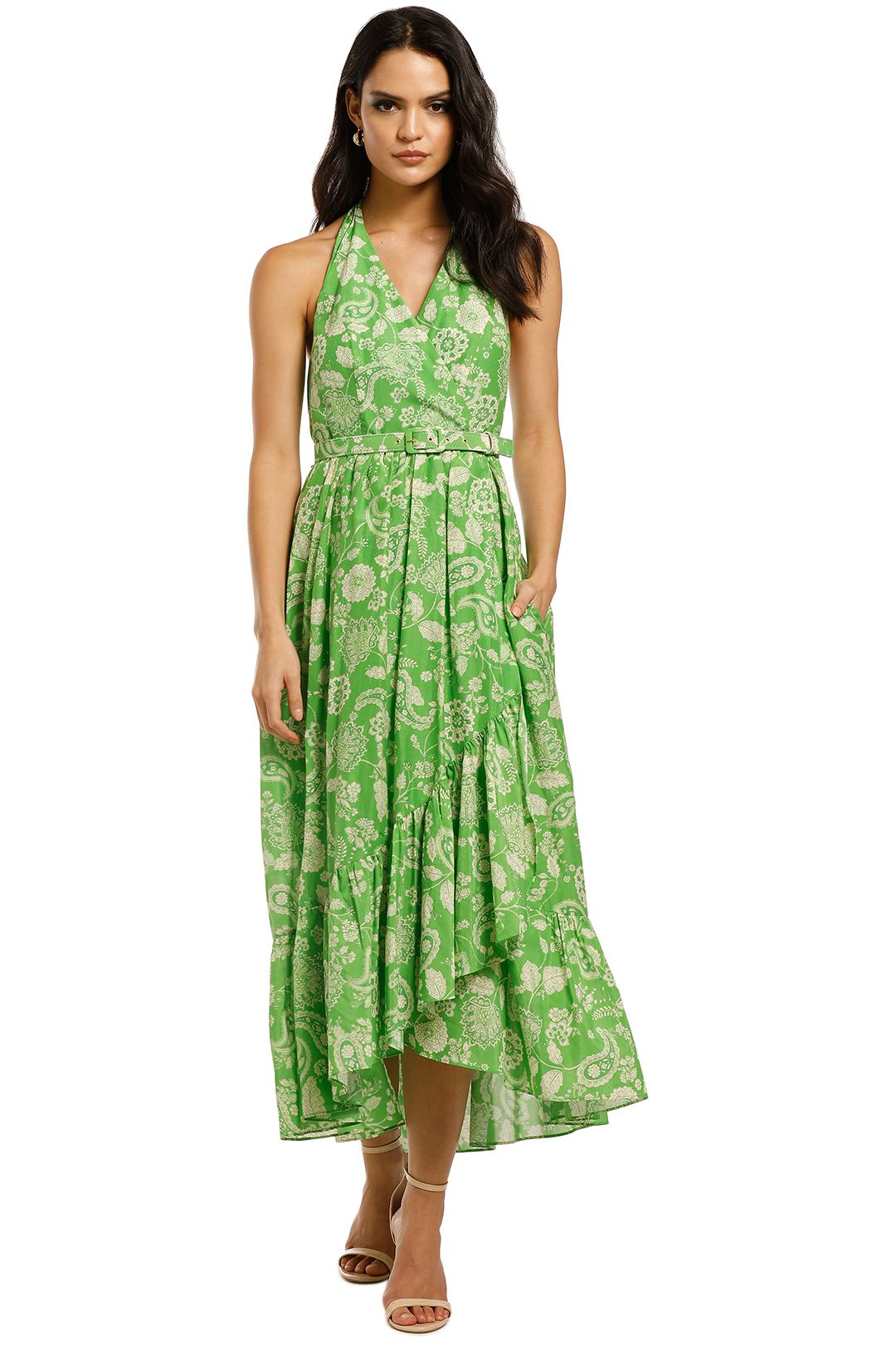 Patricia Dress in Leaf 60s Tonal Paisley by Nicholas for Rent