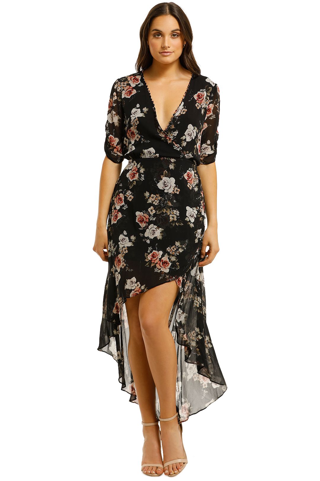 Nicholas-The-Label-Black-Rose-Wrap-Drape-Dress-Black-Front