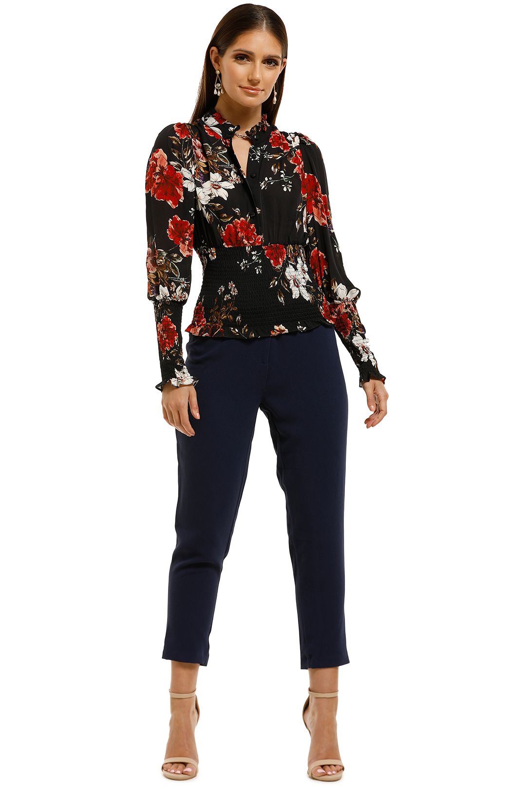 Nicholas-the-Label-Smocked-Blouse-Garnet-Multi-Front