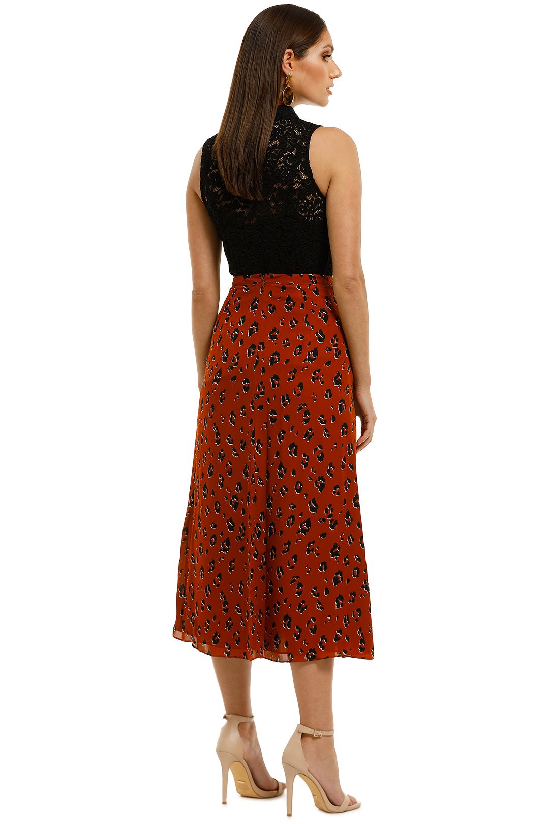 Tuck Skirt in Rust Leopard by Nicholas for Hire GlamCorner