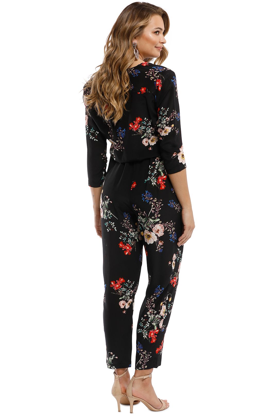 Nicholas - Cecile Floral Jumpsuit - Black Multi - Back