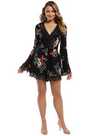 Nicholas - Cecile Floral Romper - Black Multi - Front