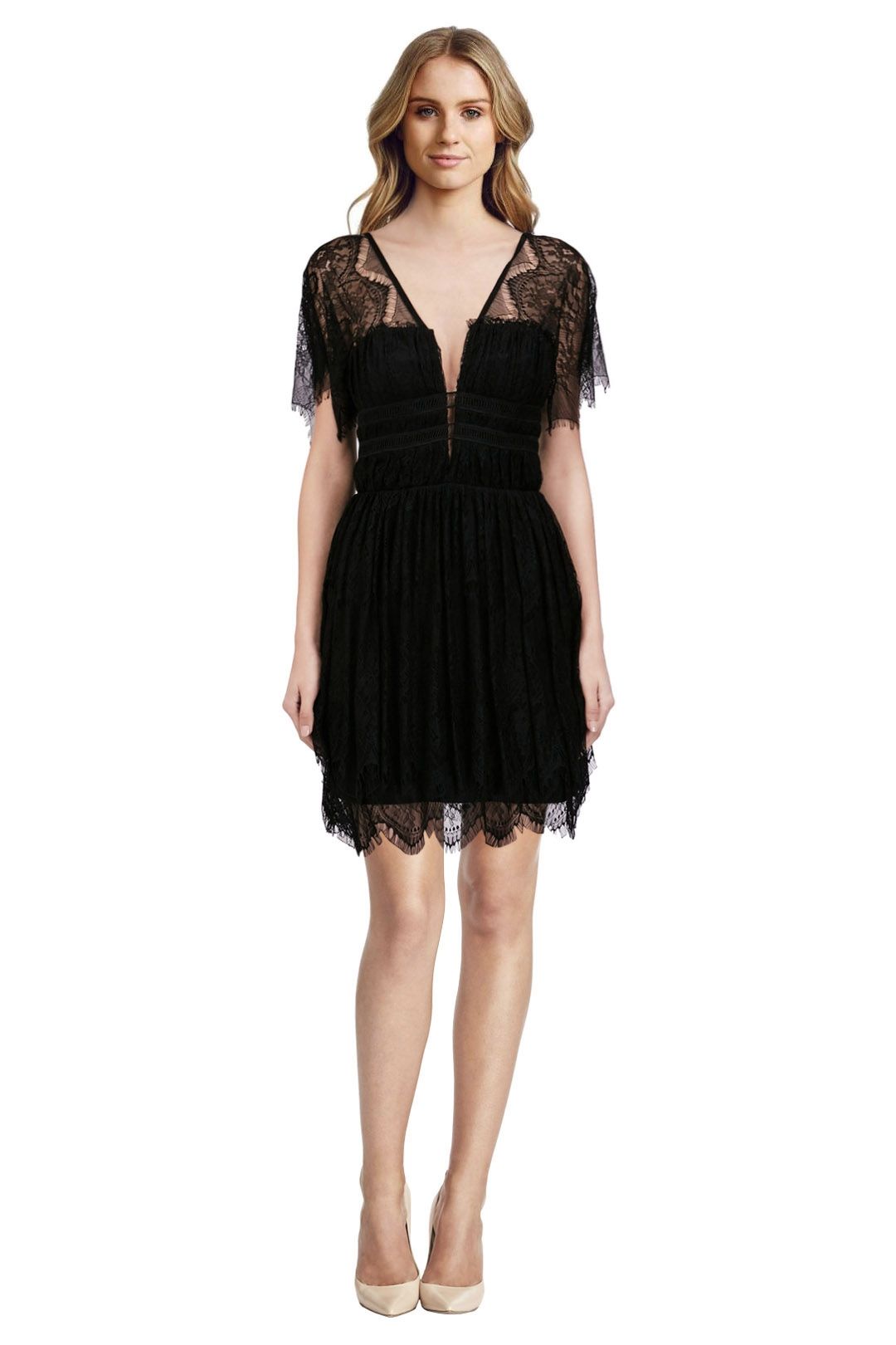 chinese dress ladies Lace Midi Dress 40 (FR) / Black main image 1