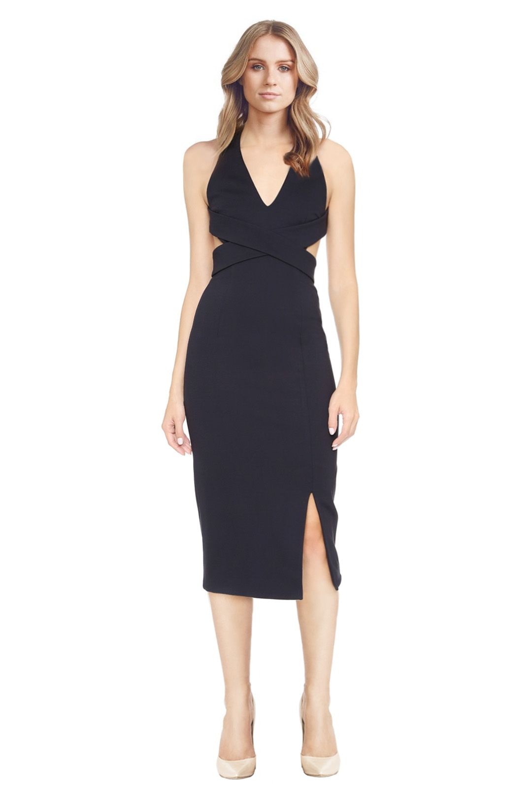 Navy Ponte Wrap Halter Dress by Nicholas for Rent