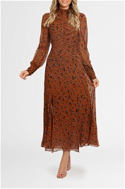 Nicholas Gathered Tuck Dress Midi